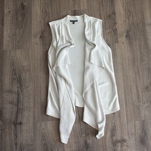 Eileen Fisher Large open front sweater vest gray